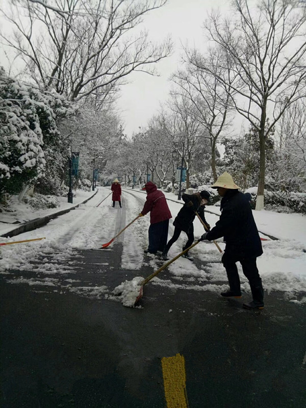 瑞雪紛飛揚，華悅物業(yè)掃雪忙